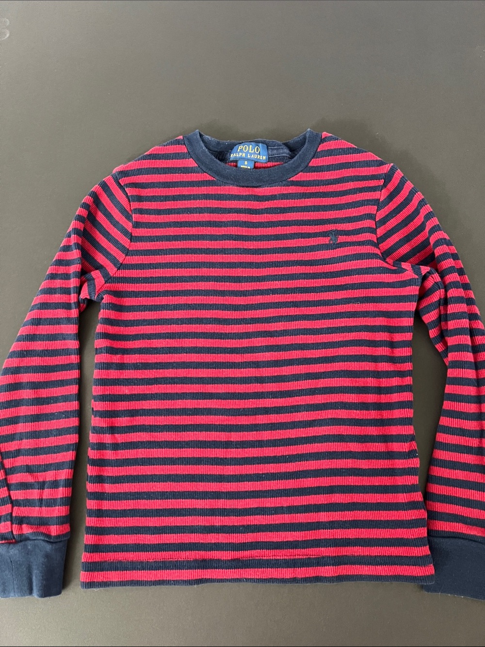 Polo by Ralph Lauren Navy & Red Striped Long Sleeve Thermal